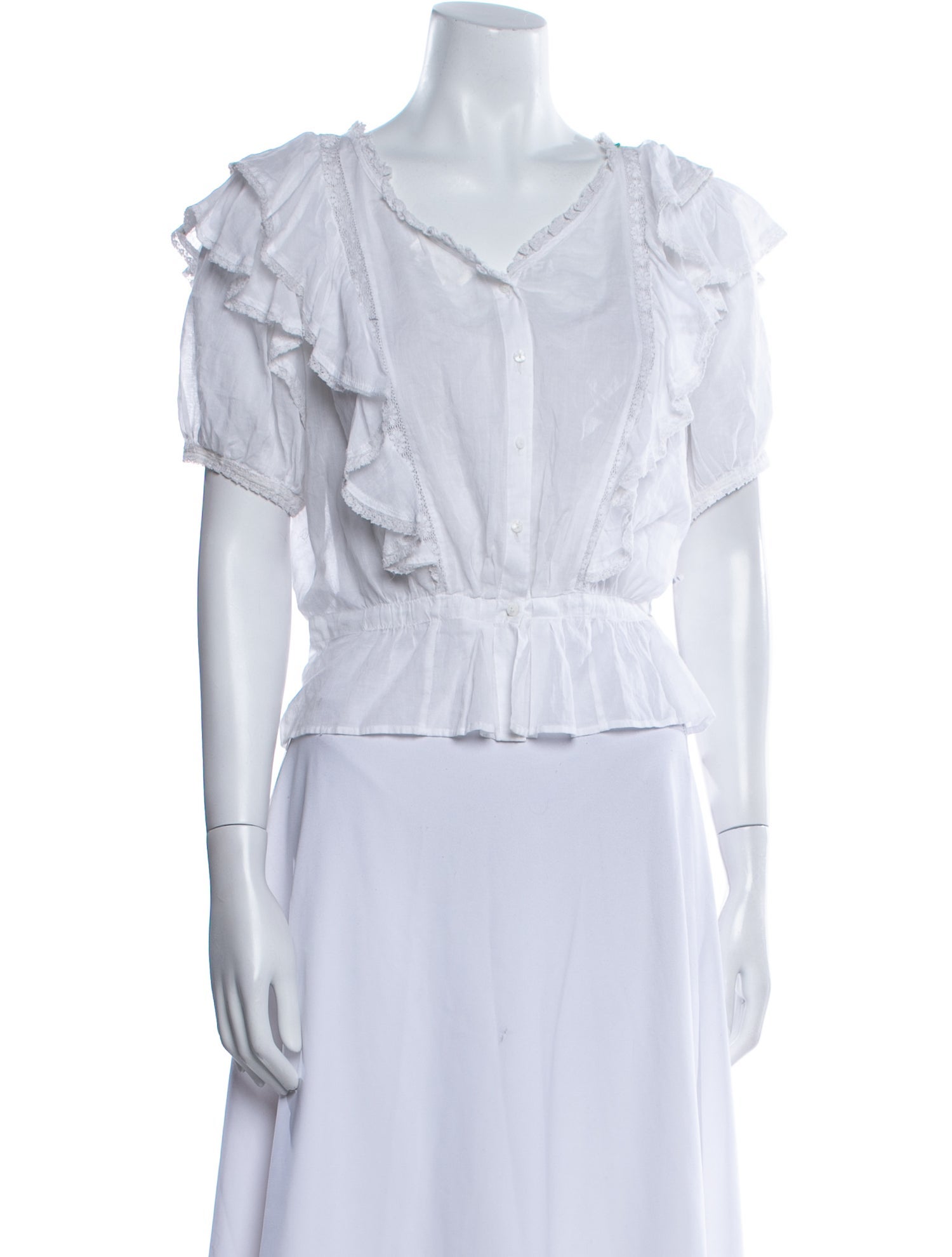 Étoile Isabel Marant V-Neck Short Sleeve Crop Top