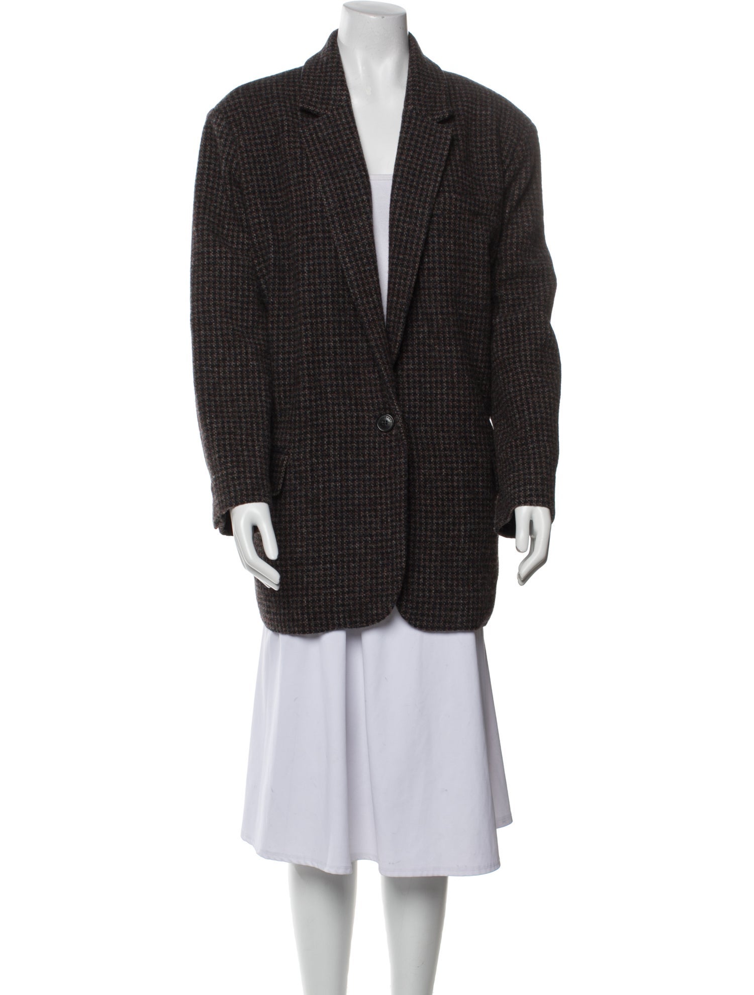 Étoile Isabel Marant Wool Plaid Print Jacket