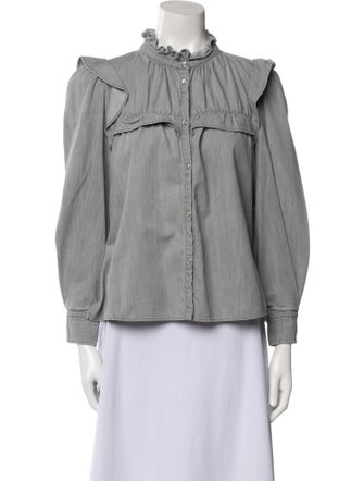 Étoile Isabel Marant Mock Neck Long Sleeve Blouse