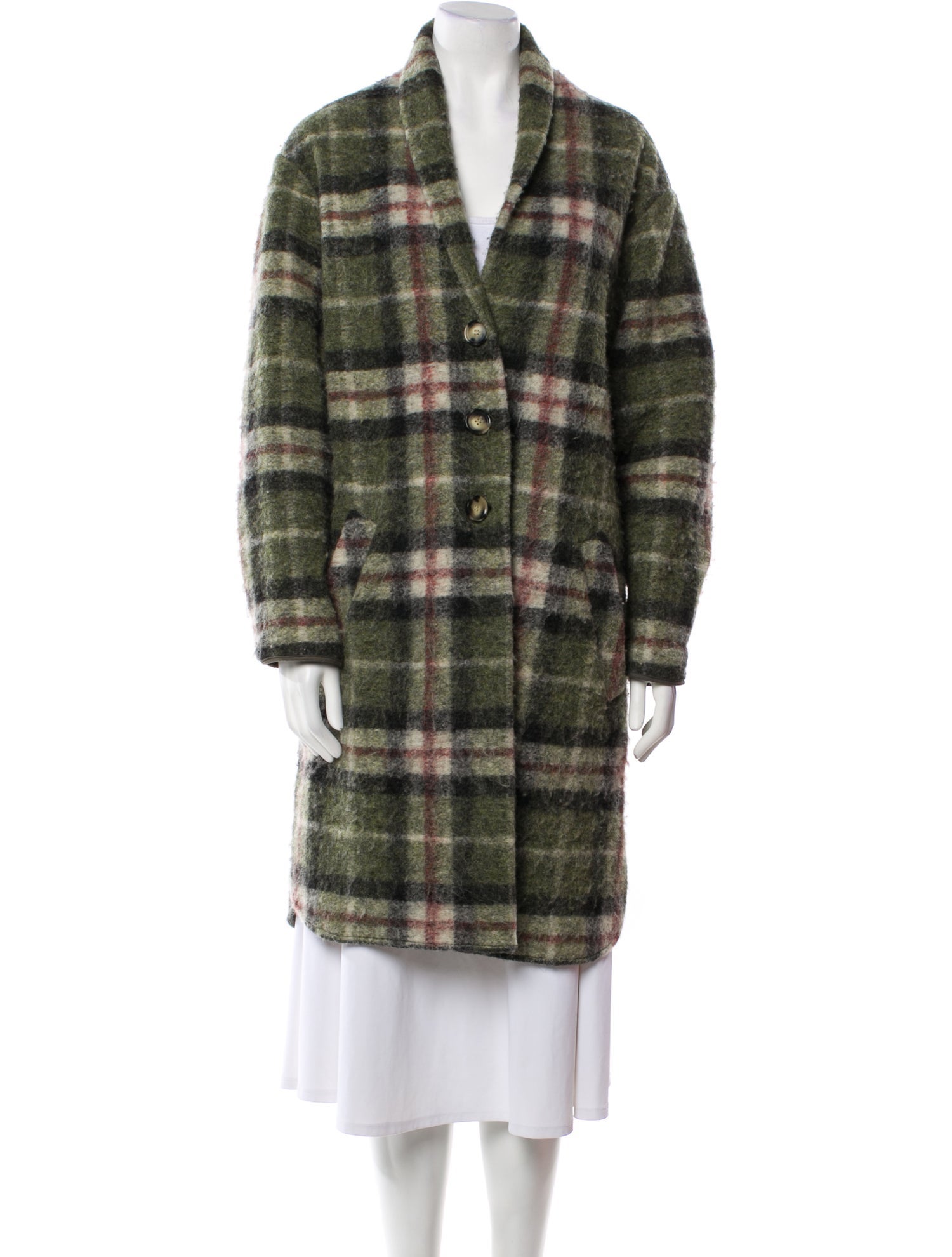 Étoile Isabel Marant Wool Plaid Print Coat