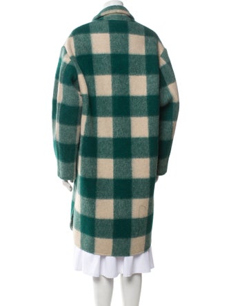 Étoile Isabel Marant Virgin Wool Plaid Print Peacoat