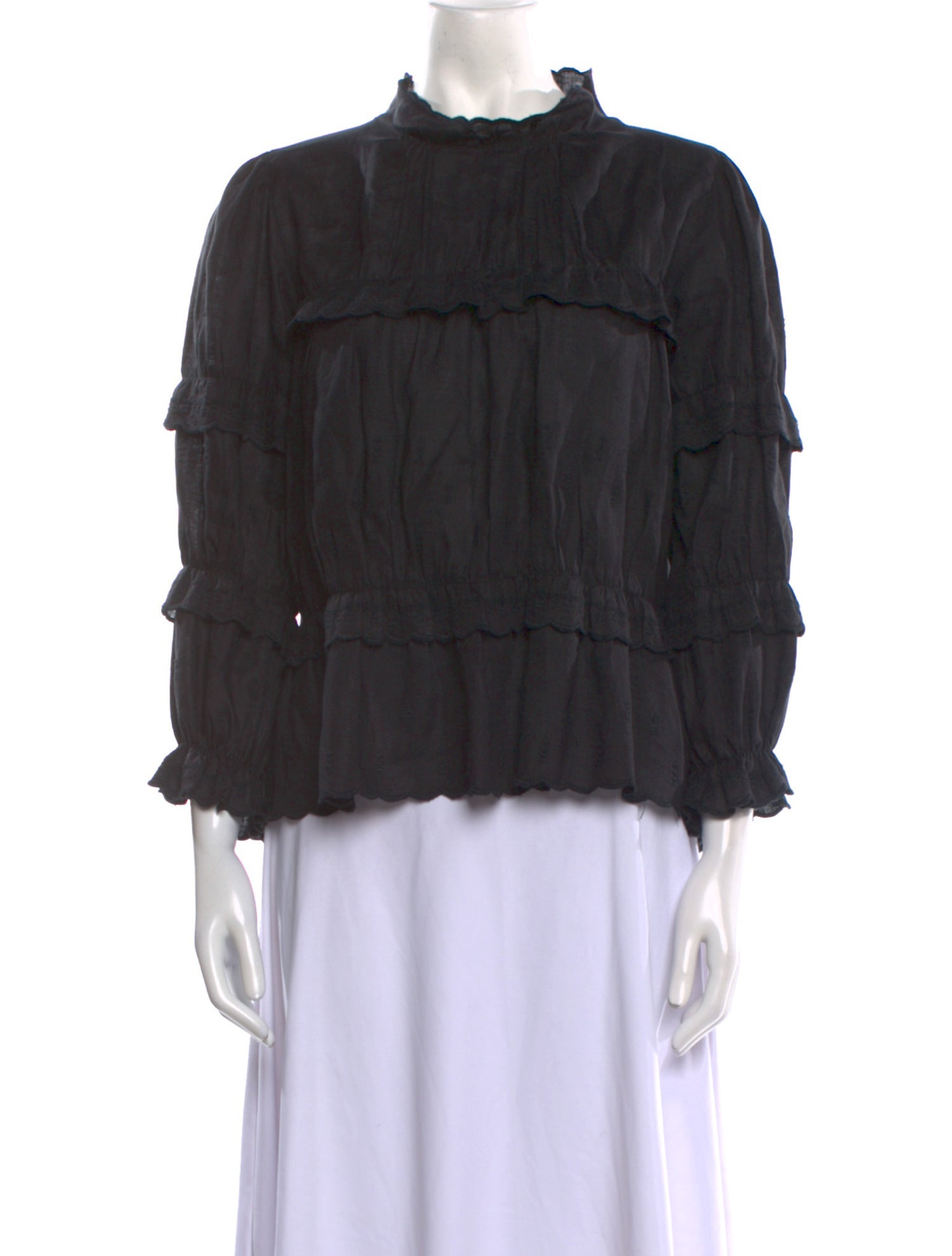 Étoile Isabel Marant Linen Mock Neck Blouse