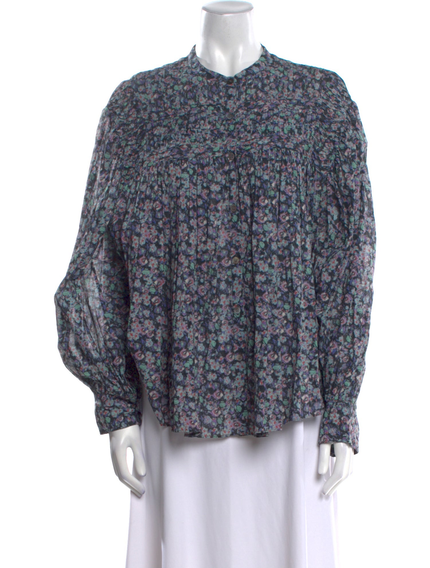 Étoile Isabel Marant Floral Print Mock Neck Blouse