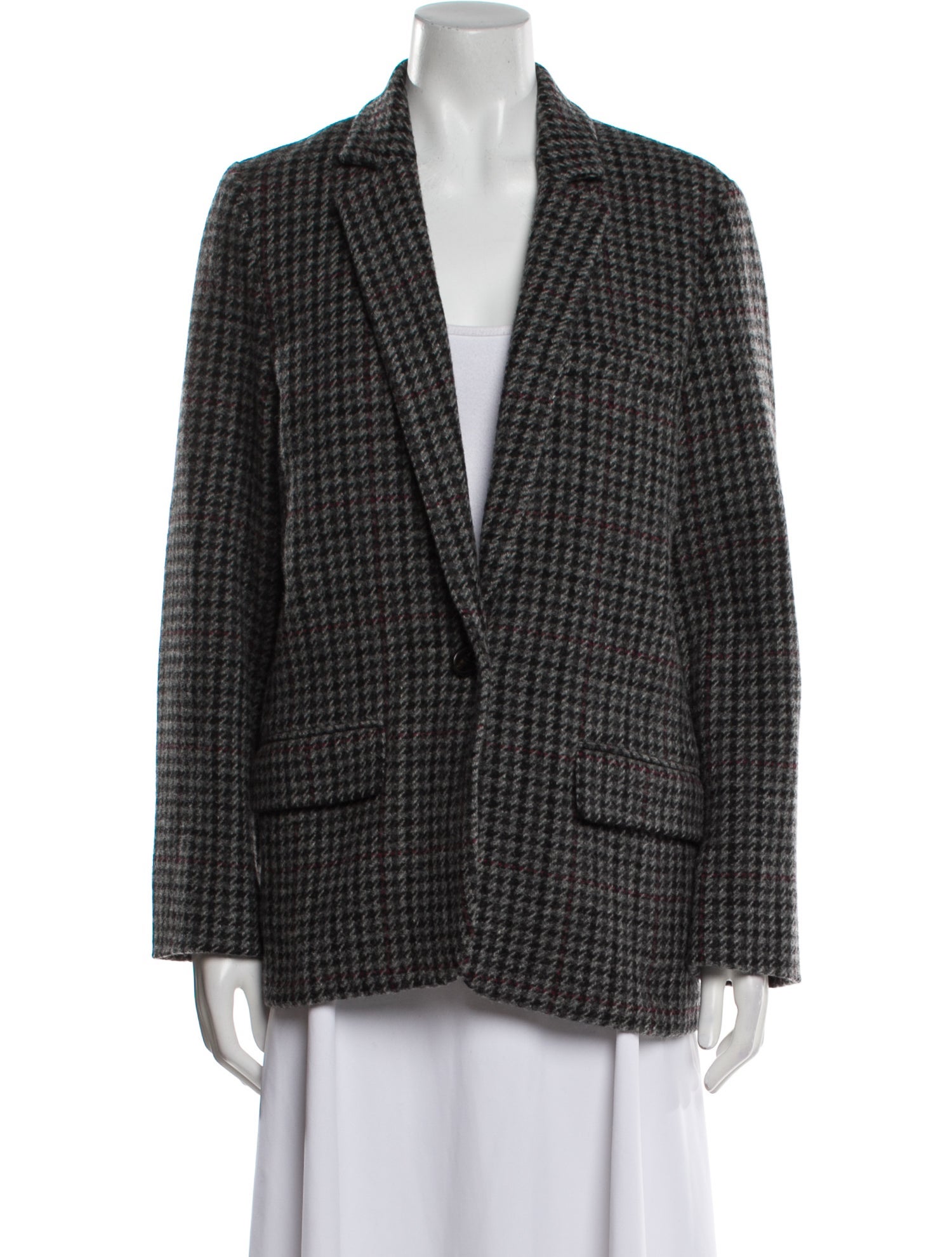 Étoile Isabel Marant Virgin Wool Plaid Print Blazer