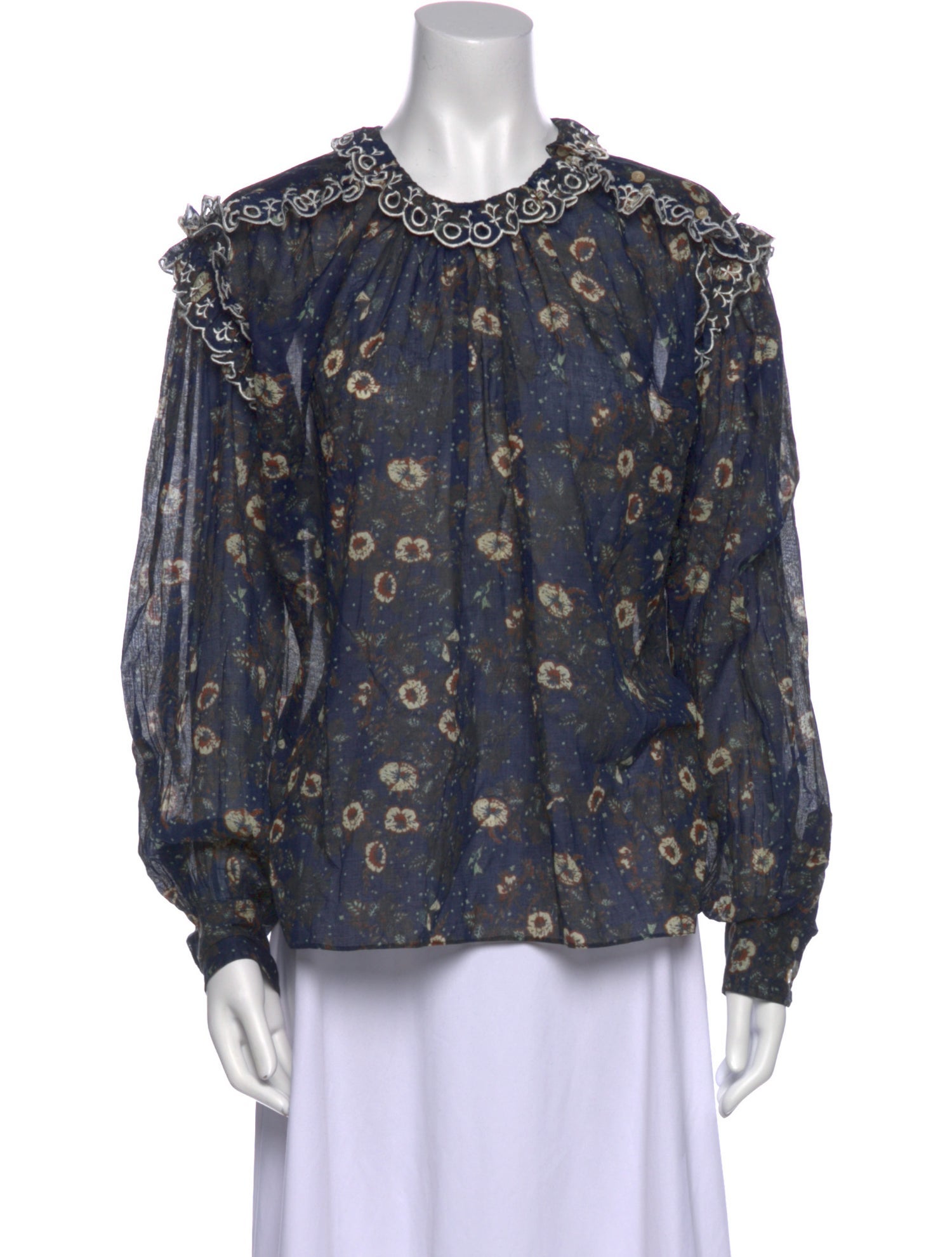 Étoile Isabel Marant Floral Print Mock Neck Blouse