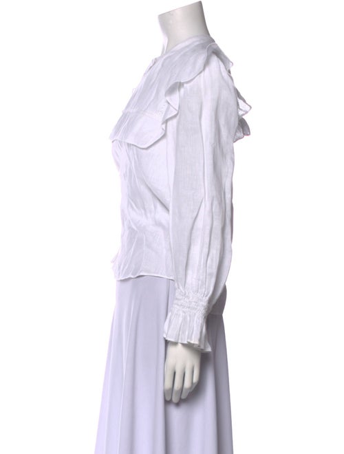 Étoile Isabel Marant Linen Mock Neck Button-Up Top