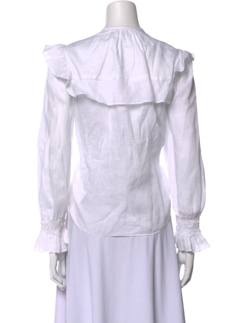 Étoile Isabel Marant Linen Mock Neck Button-Up Top