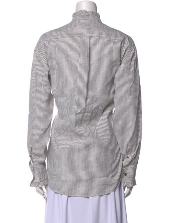 Étoile Isabel Marant Striped Mock Neck Button-Up Top