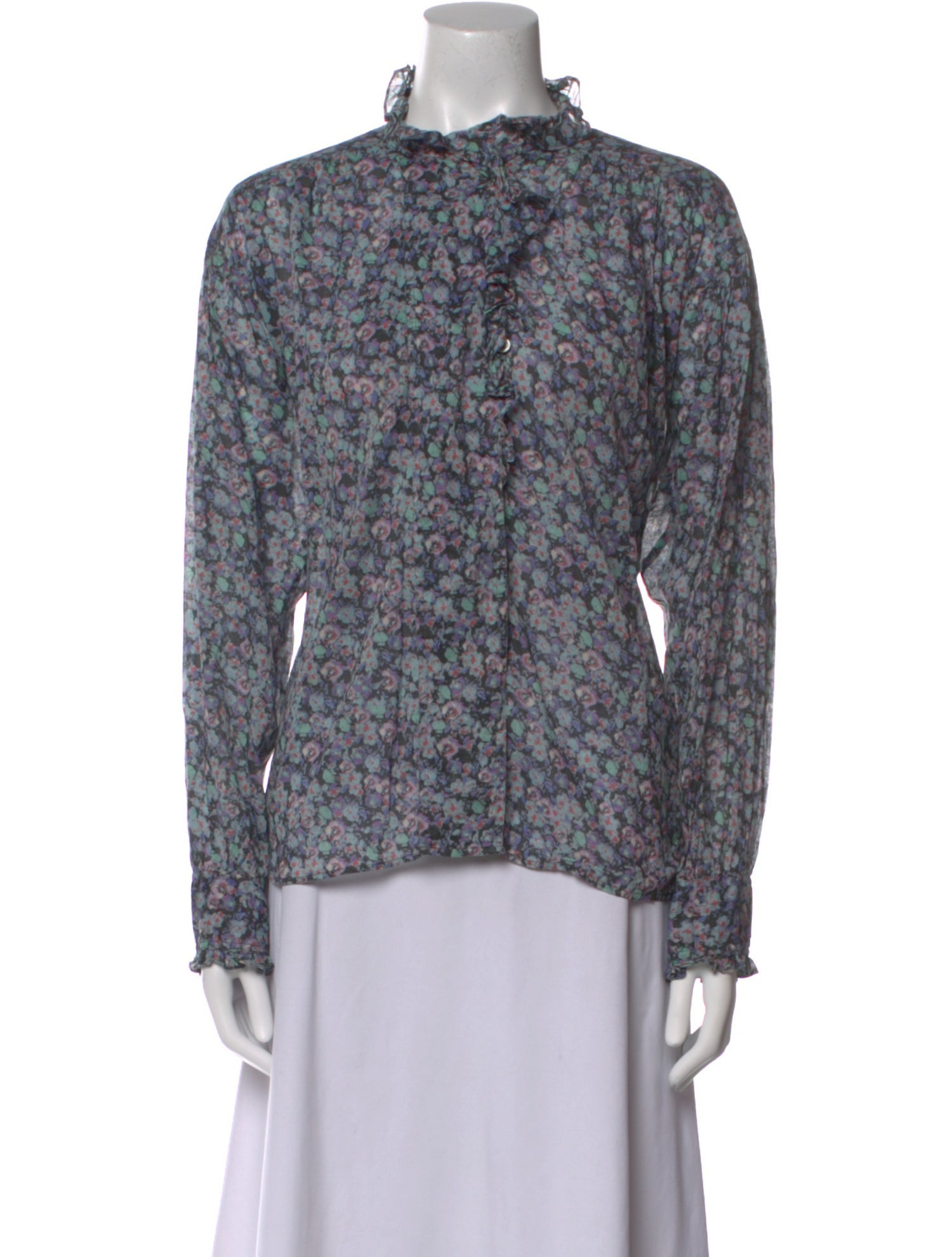 Étoile Isabel Marant Floral Print Mock Neck Blouse