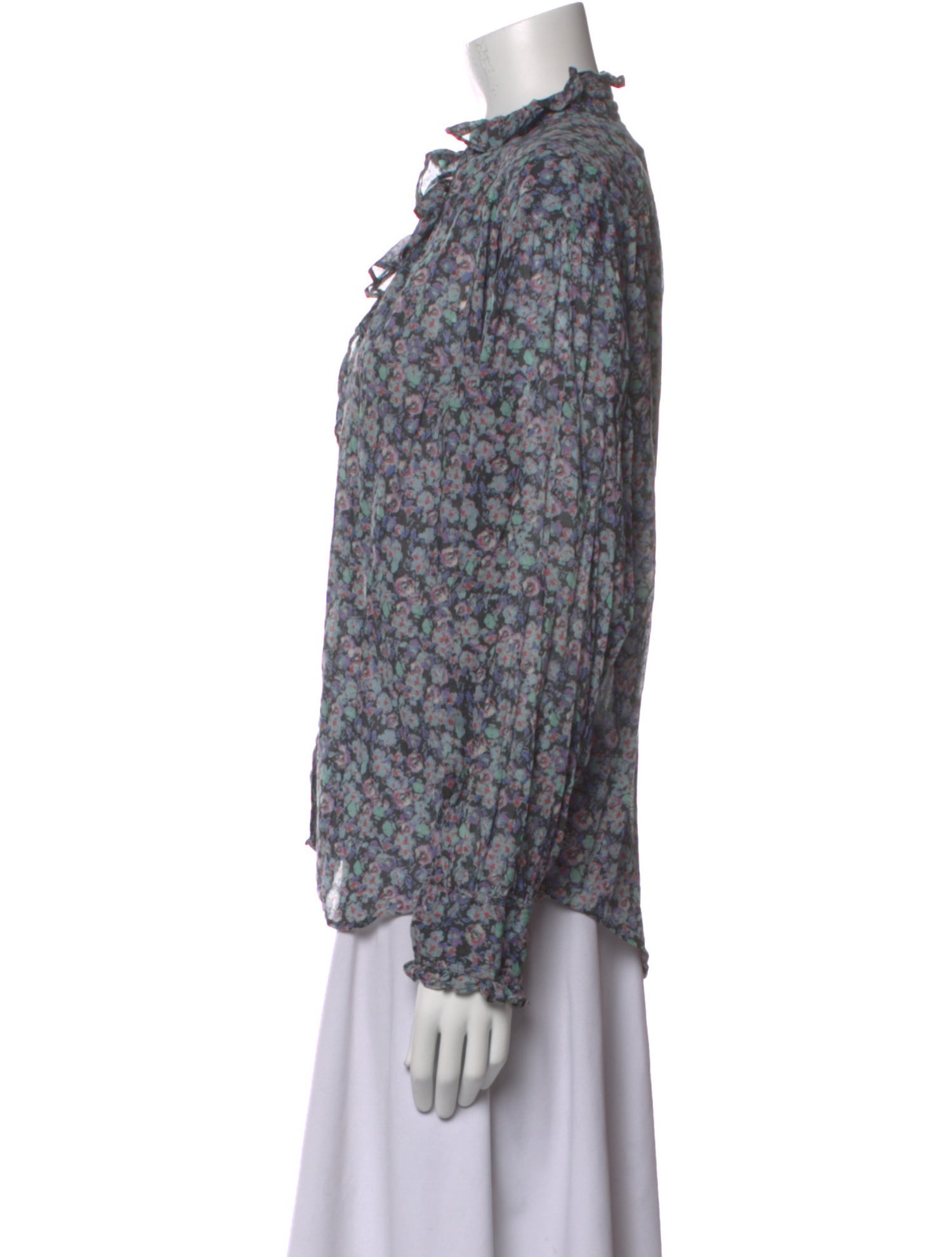Étoile Isabel Marant Floral Print Mock Neck Blouse