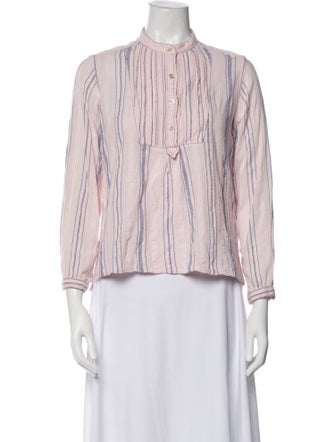 Étoile Isabel Marant Striped Mock Neck Blouse