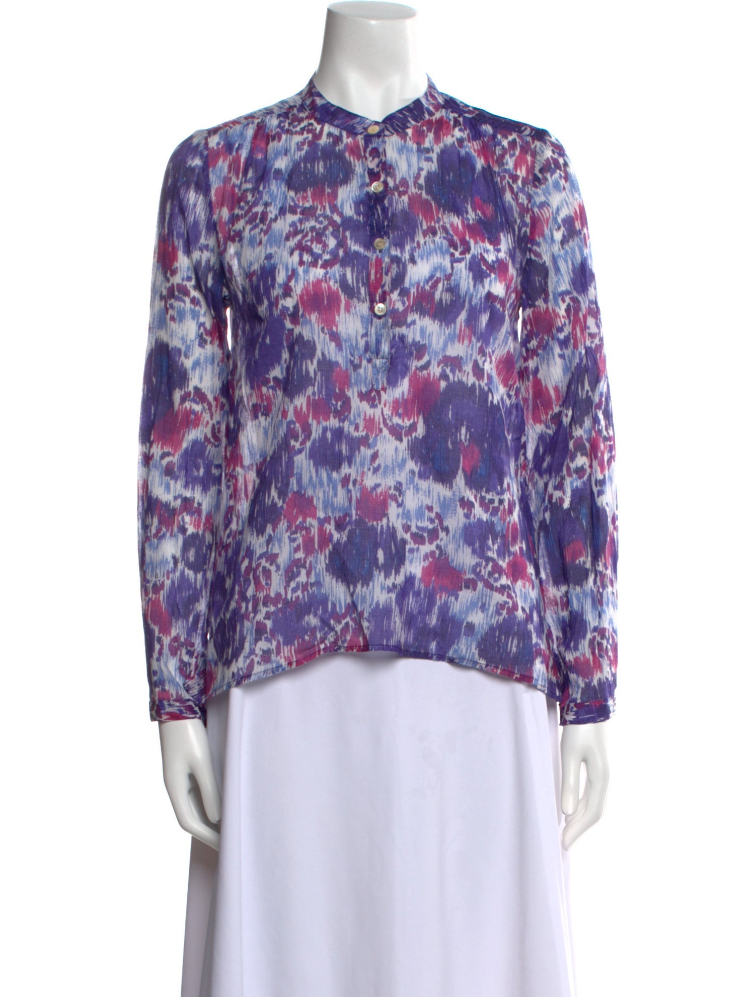 Étoile Isabel Marant Floral Print Mock Neck Blouse