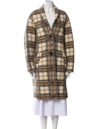 Étoile Isabel Marant Wool Plaid Print Peacoat