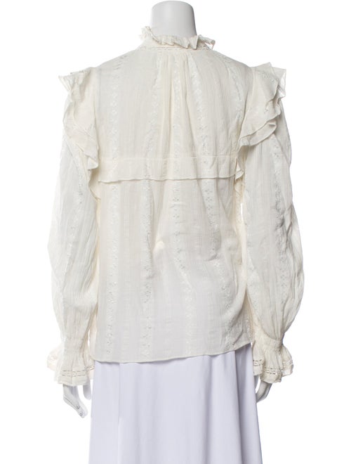 Étoile Isabel Marant Mock Neck Long Sleeve Button-Up Top