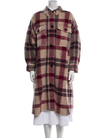 Étoile Isabel Marant Merino Wool Plaid Print Coat