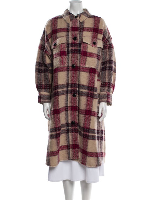 Étoile Isabel Marant Merino Wool Plaid Print Coat