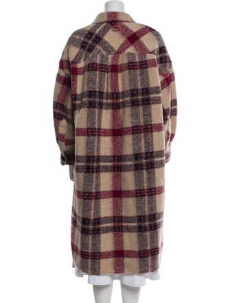 Étoile Isabel Marant Merino Wool Plaid Print Coat