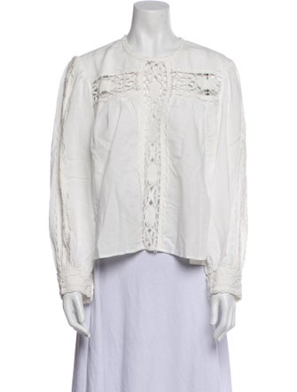 Étoile Isabel Marant Linen Crew Neck Blouse
