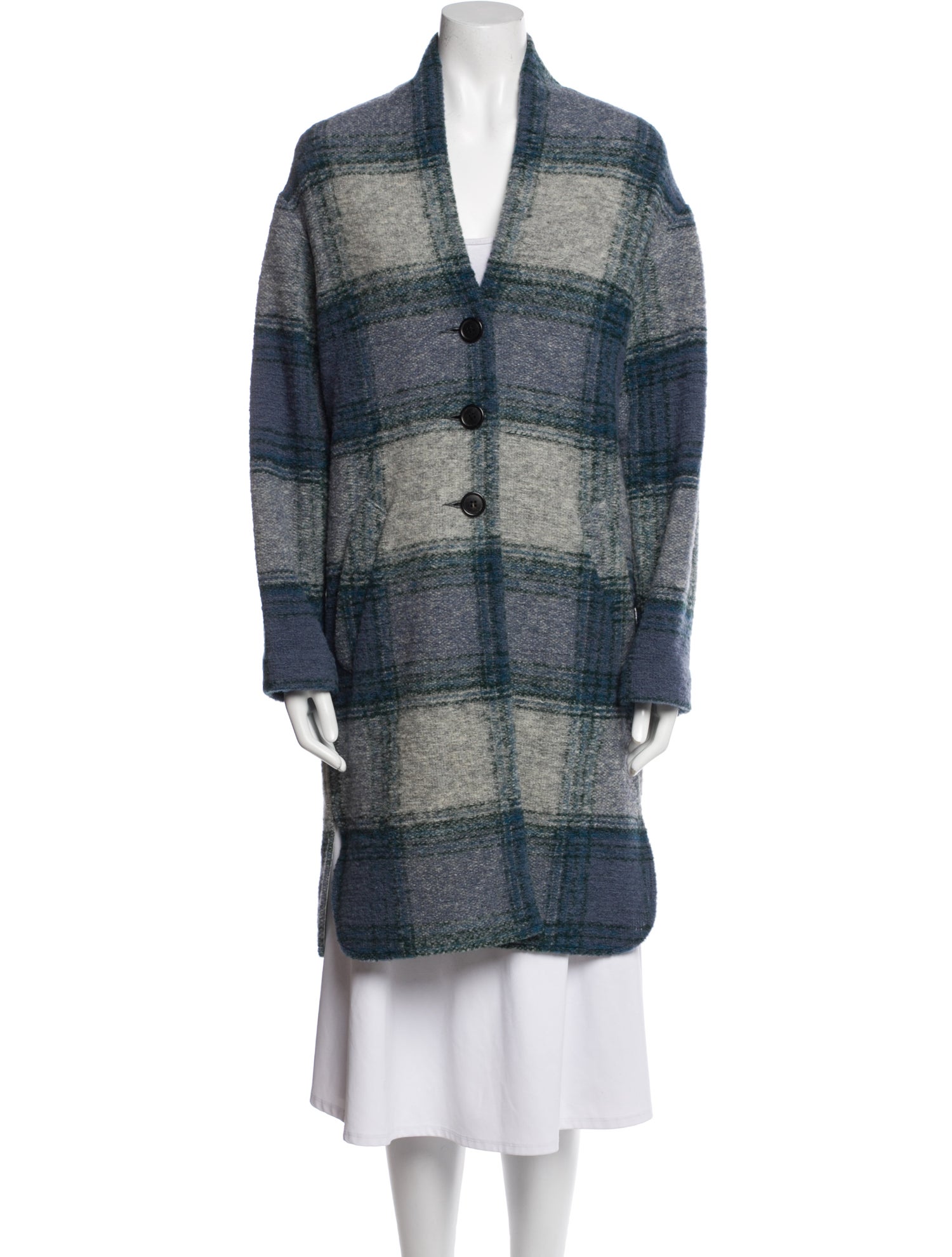Étoile Isabel Marant Wool Plaid Print Coat