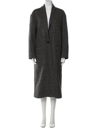 Étoile Isabel Marant Virgin Wool Houndstooth Print Coat