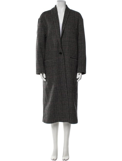 Étoile Isabel Marant Virgin Wool Houndstooth Print Coat