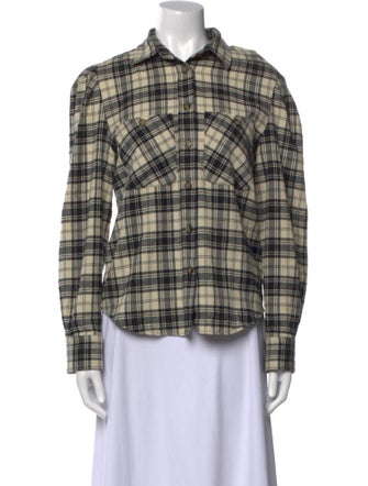 Étoile Isabel Marant Plaid Print Long Sleeve Button-Up Top