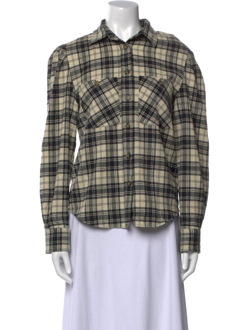 Étoile Isabel Marant Plaid Print Long Sleeve Button-Up Top