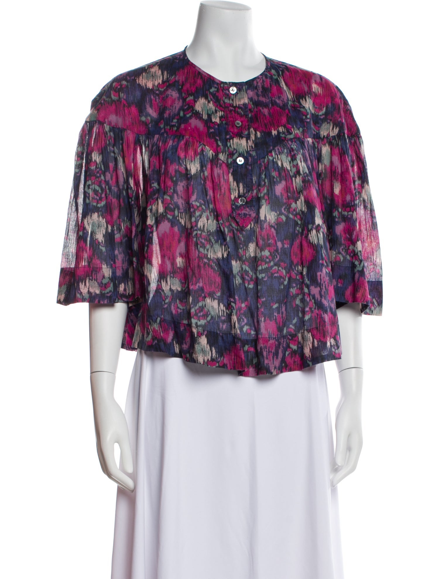 Étoile Isabel Marant Floral Print Crew Neck Blouse