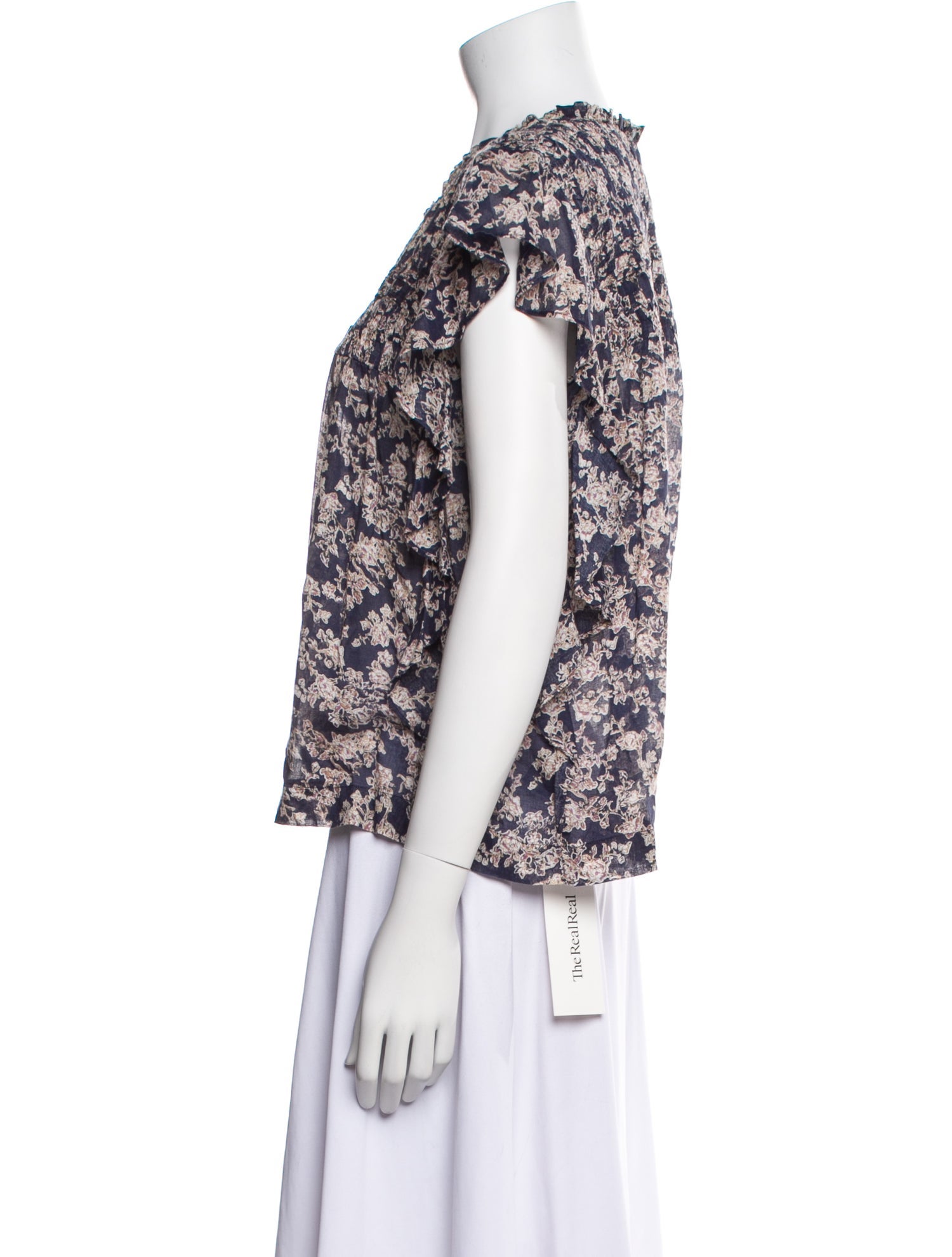 Étoile Isabel Marant Floral Print Bateau Neckline Blouse