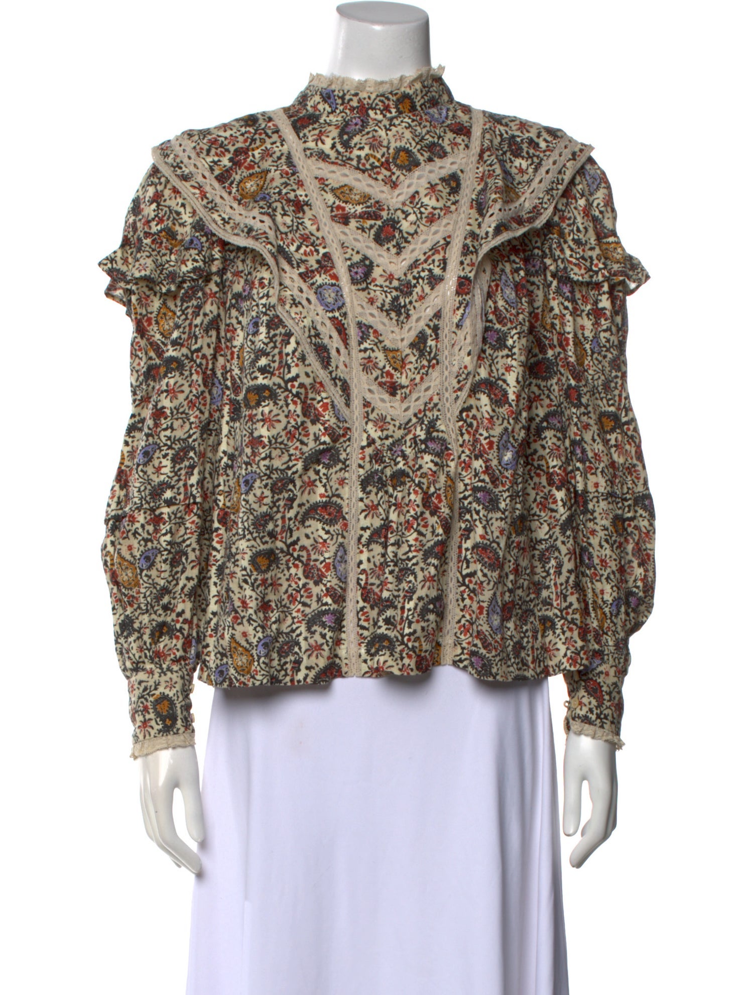 Étoile Isabel Marant Paisley Print Mock Neck Blouse