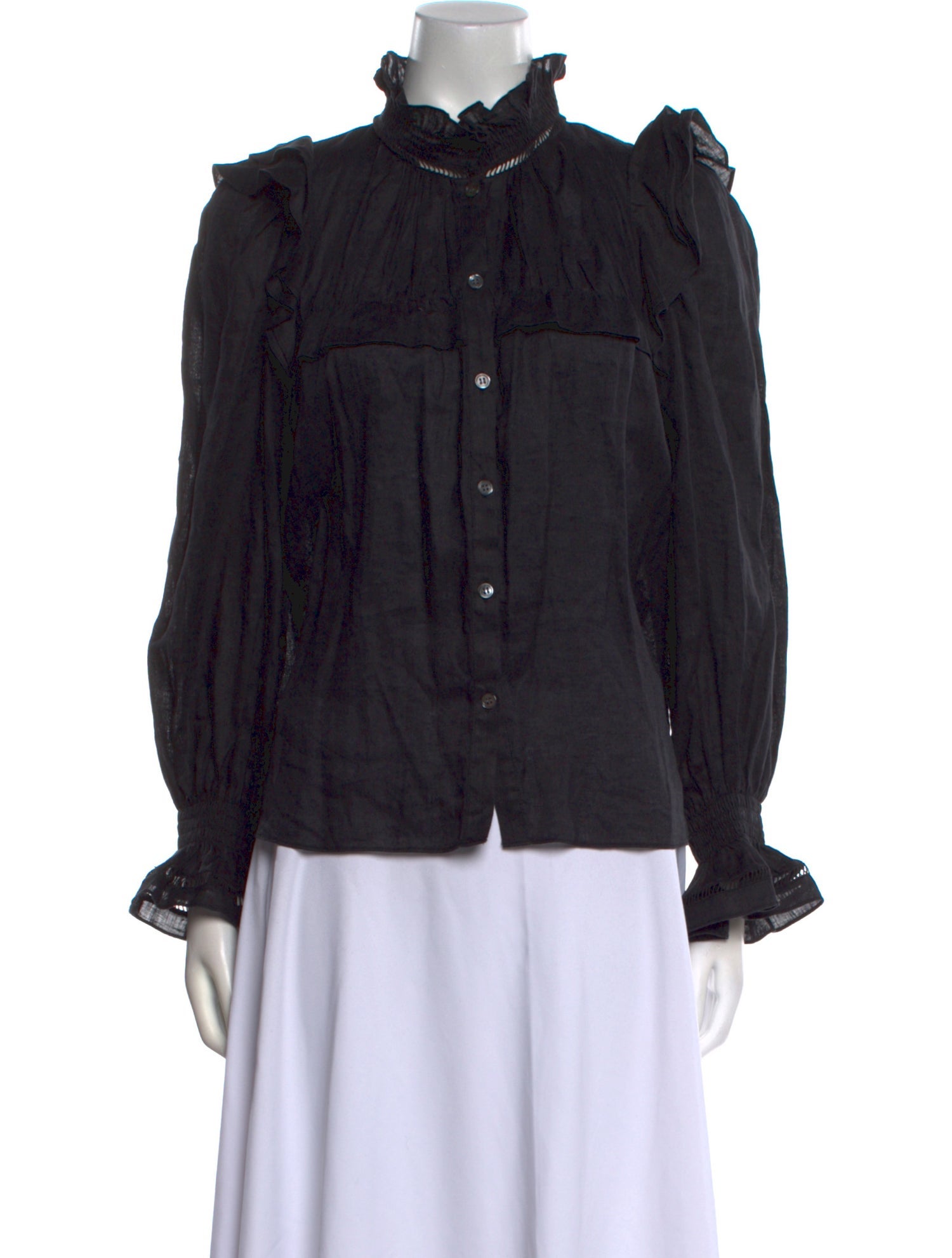 Étoile Isabel Marant Linen Mock Neck Blouse