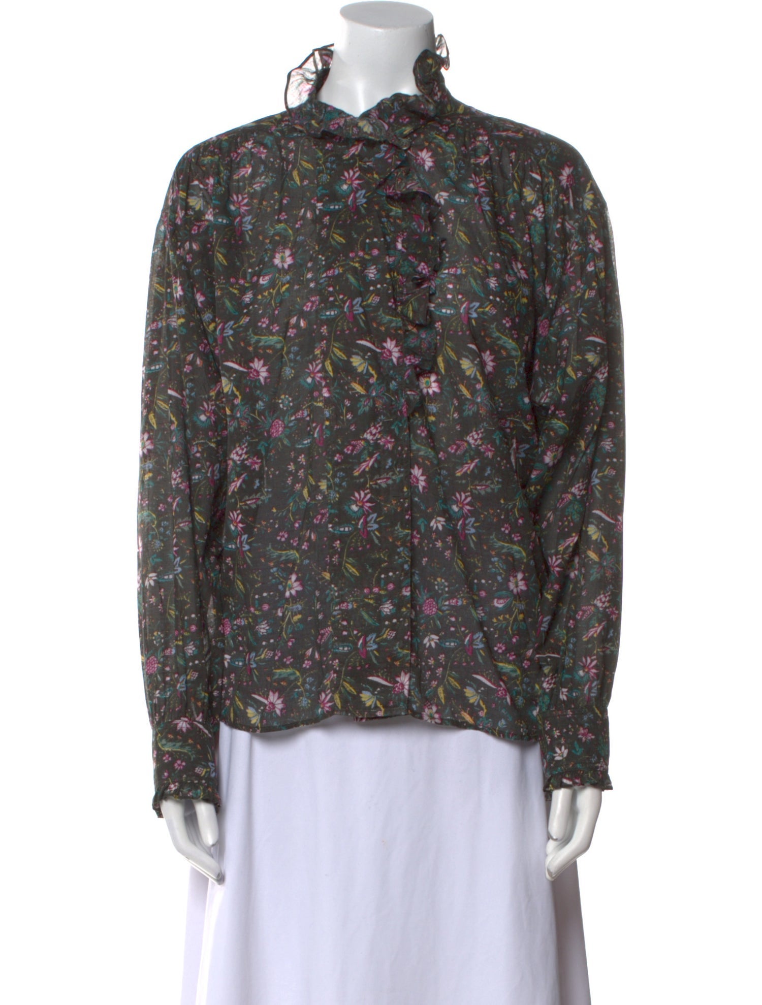 Étoile Isabel Marant Floral Print Mock Neck Blouse