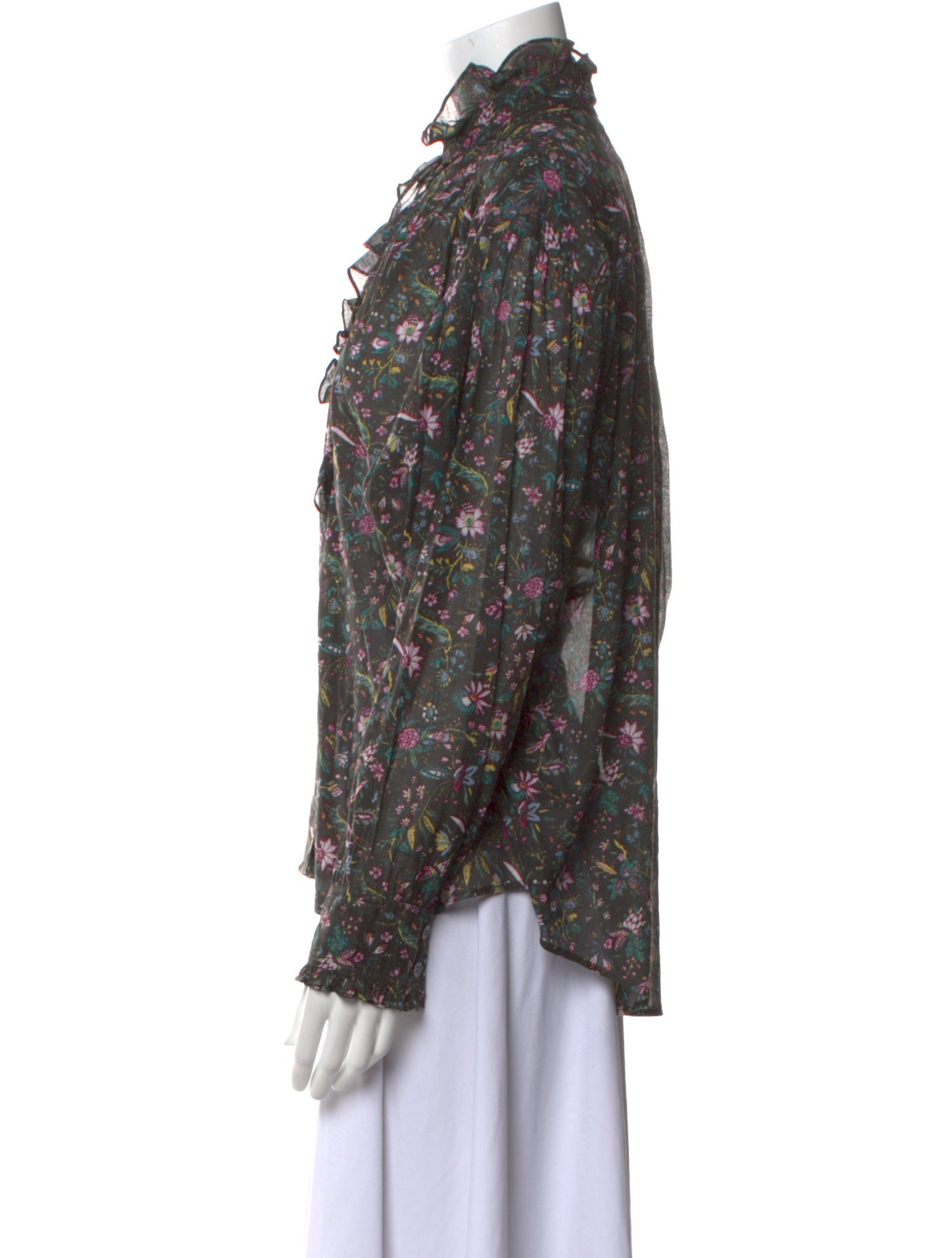 Étoile Isabel Marant Floral Print Mock Neck Blouse