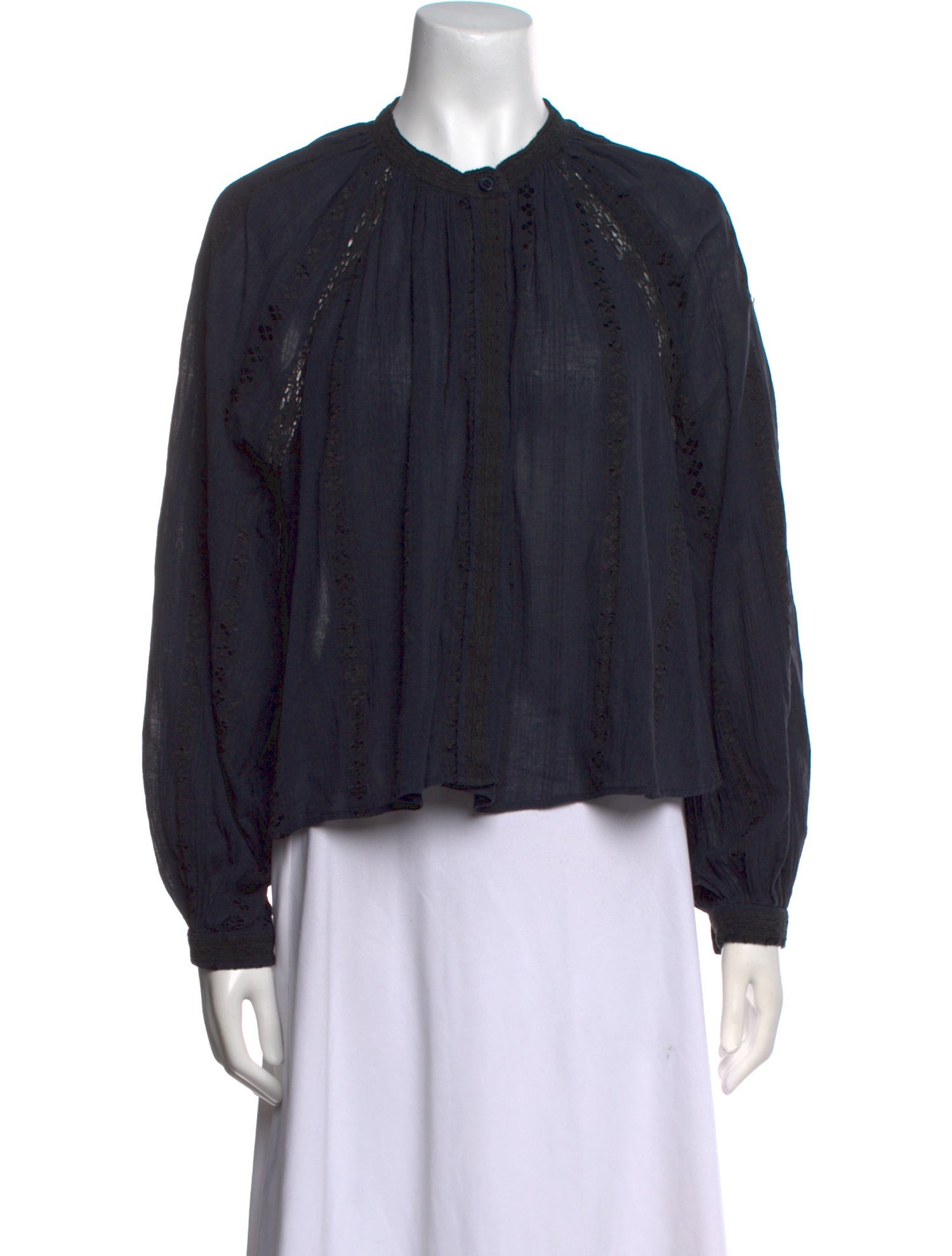 Étoile Isabel Marant Lamb Leather Crew Neck Blouse