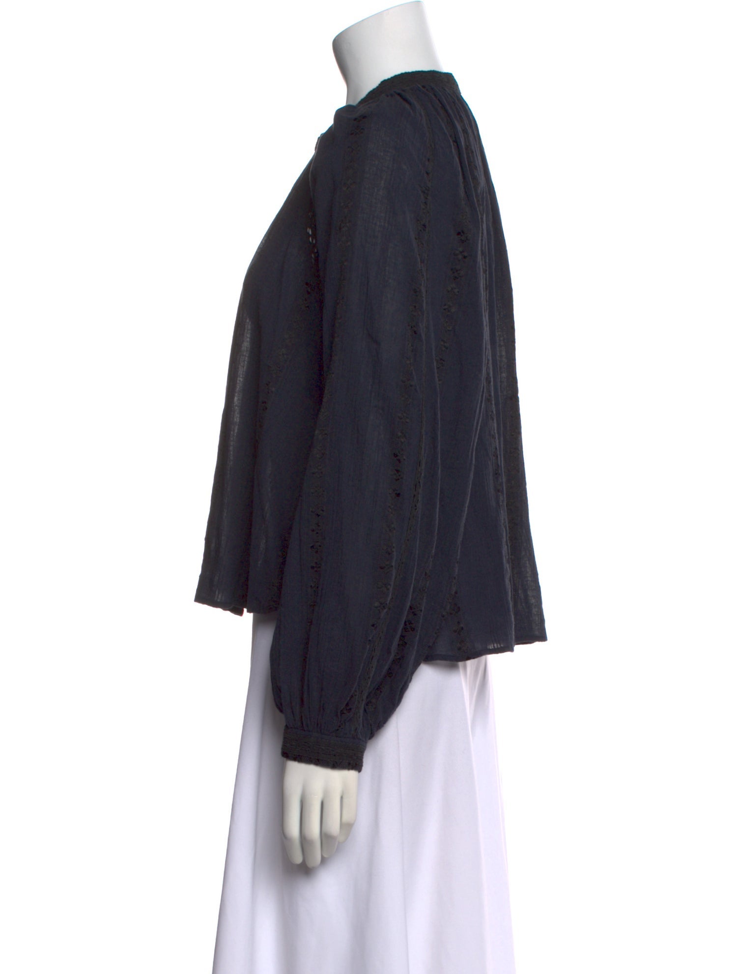 Étoile Isabel Marant Lamb Leather Crew Neck Blouse