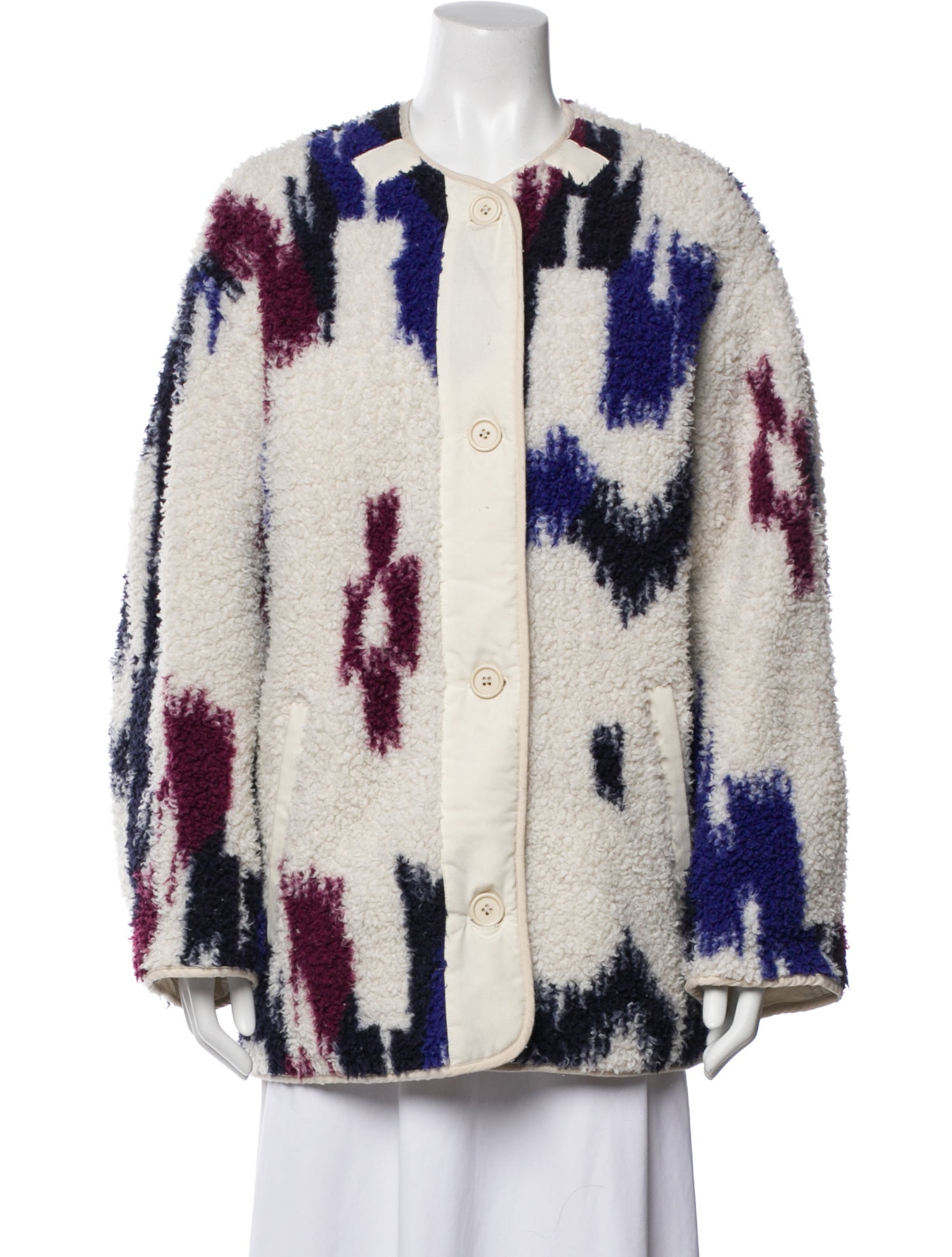 Étoile Isabel Marant Tie-Dye Print Faux Fur Coat