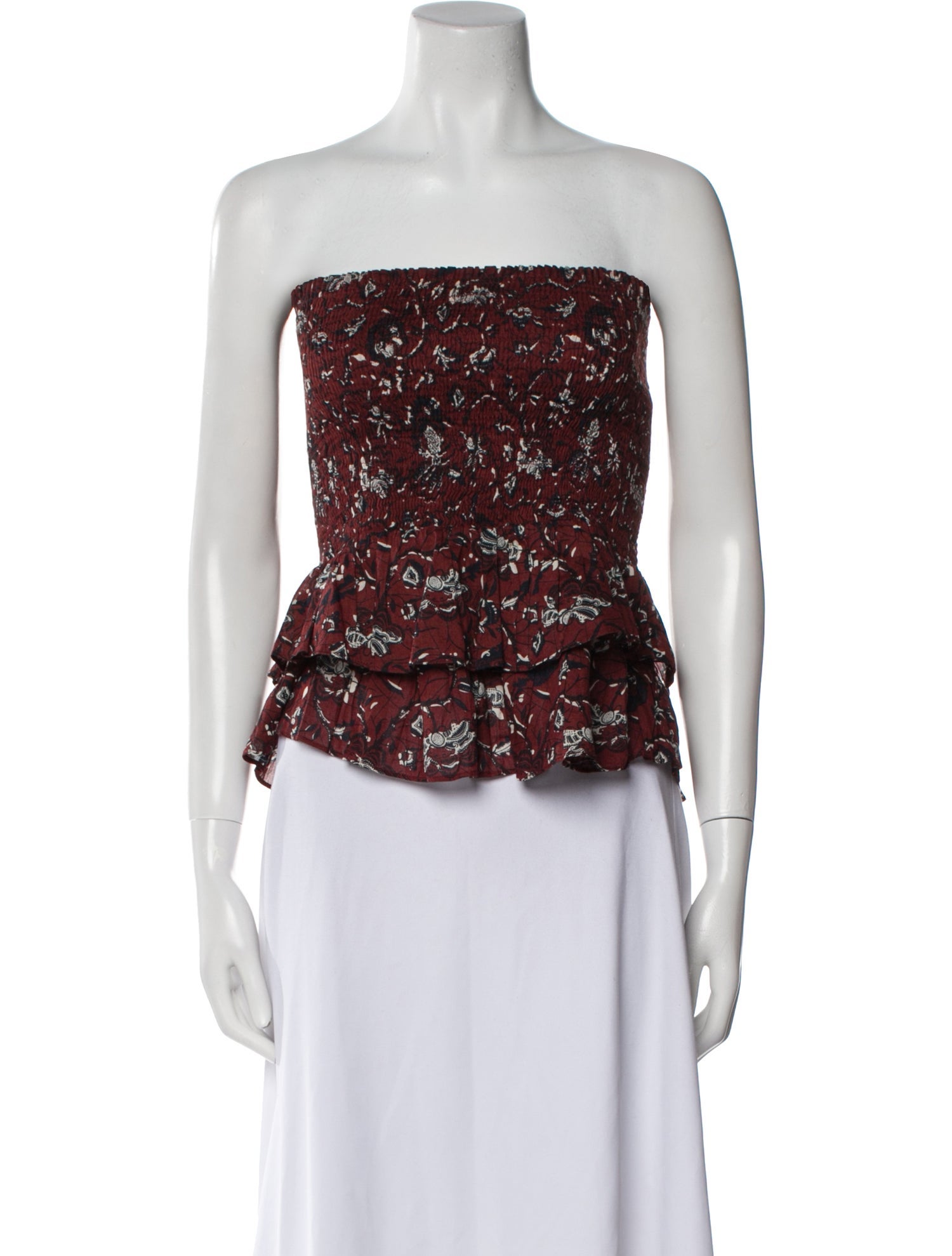 Étoile Isabel Marant Printed Strapless Crop Top