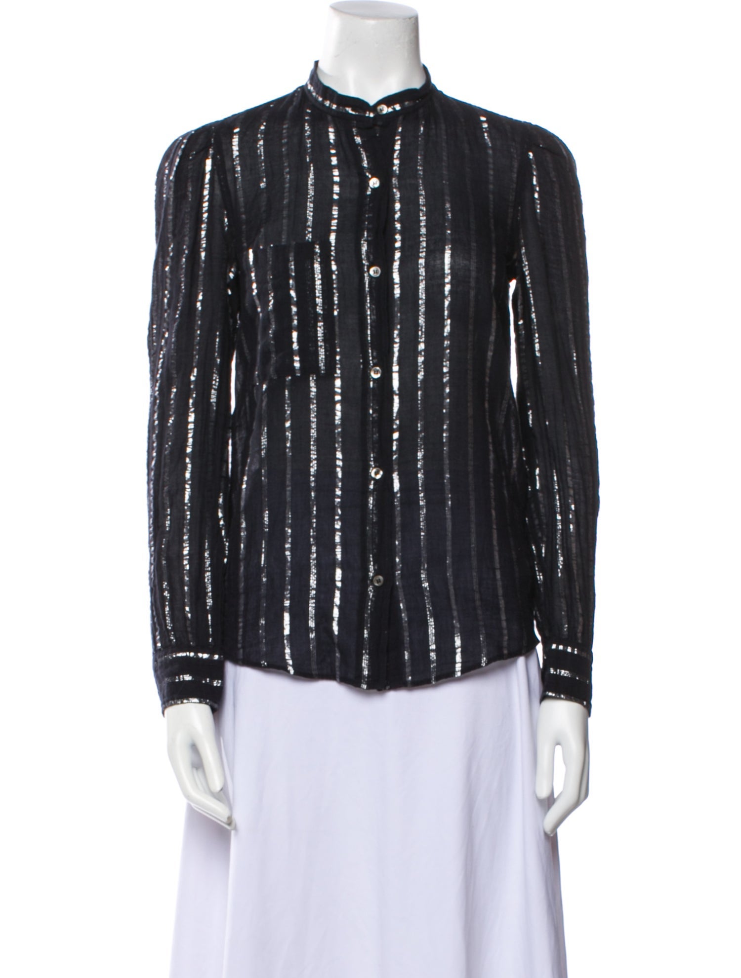 Étoile Isabel Marant Striped Mock Neck Blouse