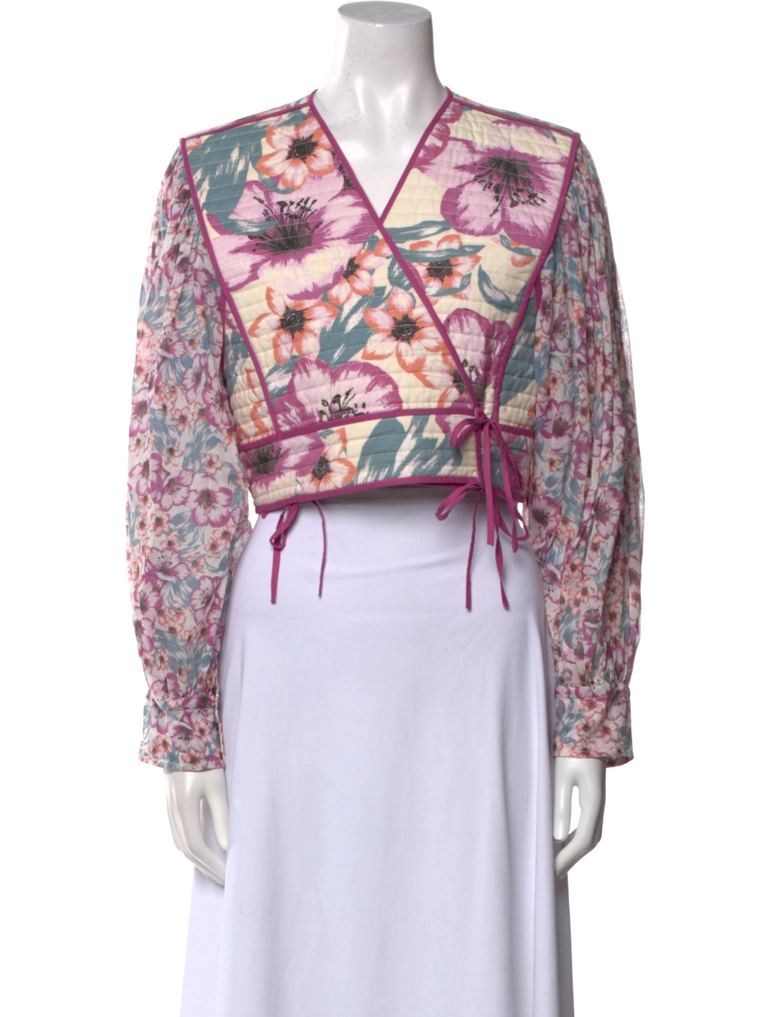 Étoile Isabel Marant Floral Print V-Neck Crop Top