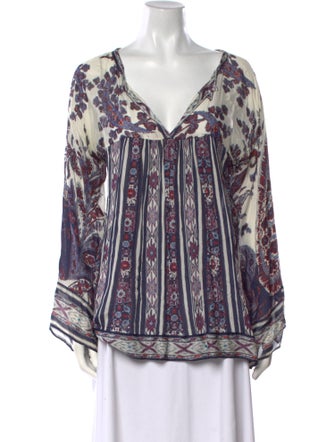 Étoile Isabel Marant Printed V-Neck Blouse