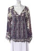 Étoile Isabel Marant Printed V-Neck Blouse