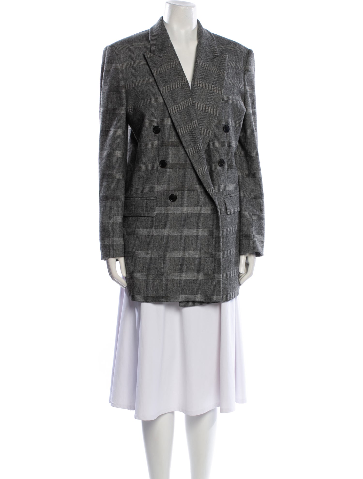 Étoile Isabel Marant Wool Plaid Print Coat