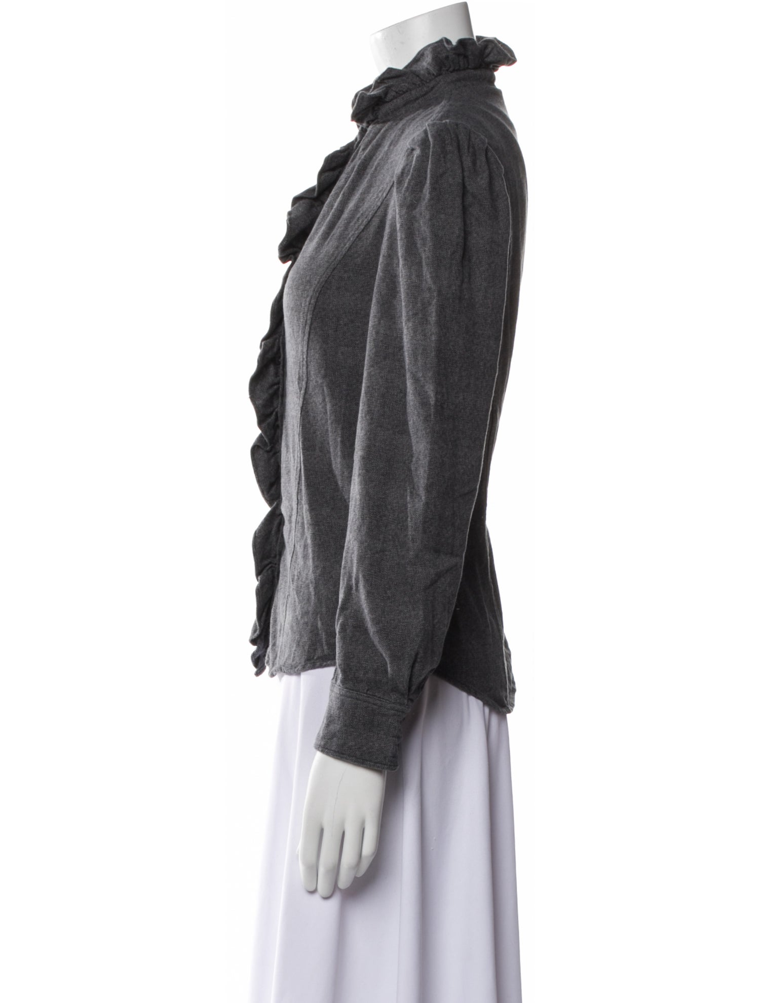 Étoile Isabel Marant Mock Neck Long Sleeve Button-Up Top