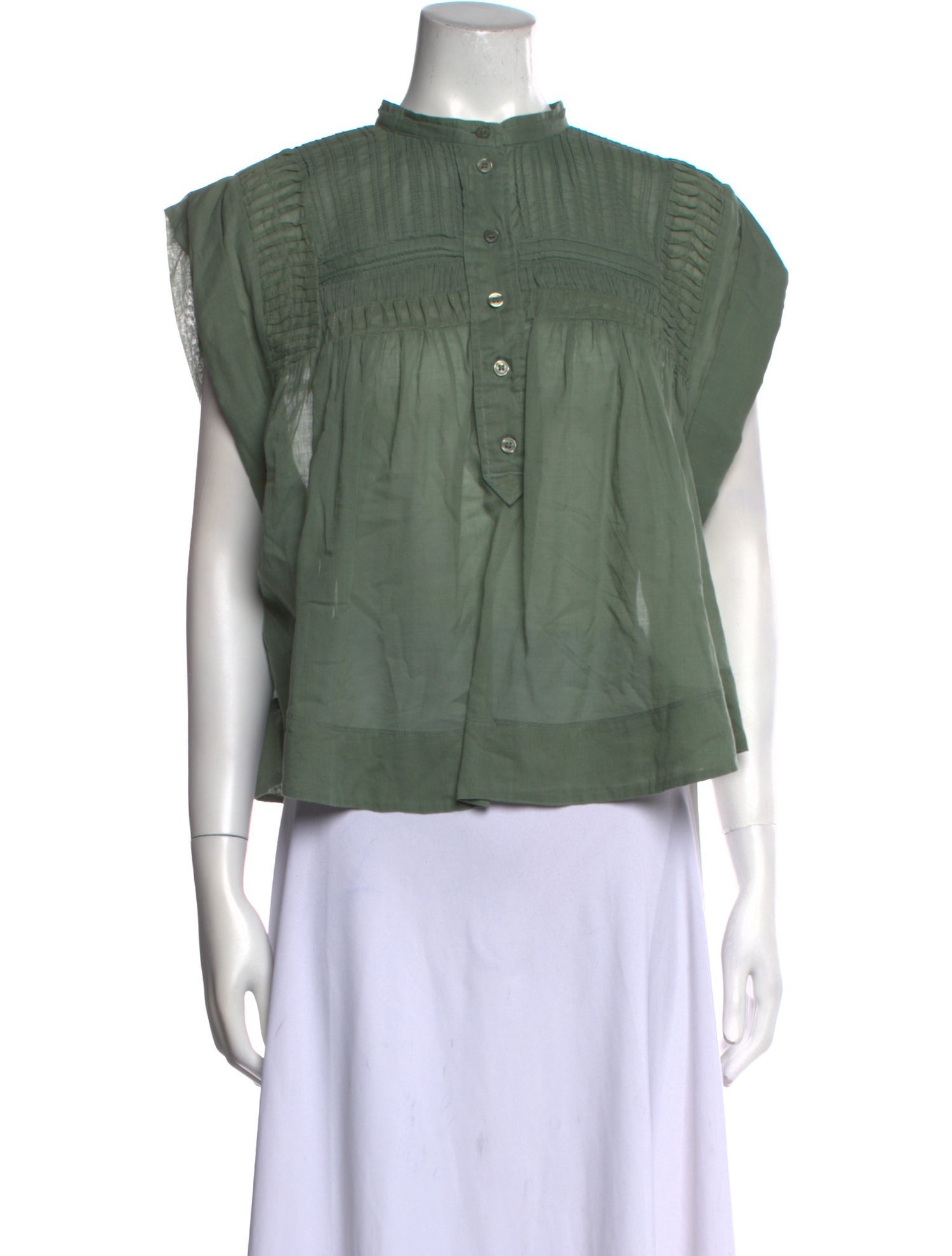 Étoile Isabel Marant Mock Neck Short Sleeve Blouse