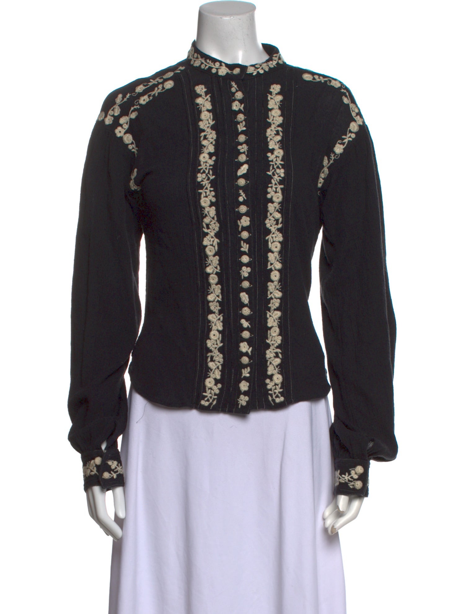 Étoile Isabel Marant Patterned Mock Neck Button-Up Top