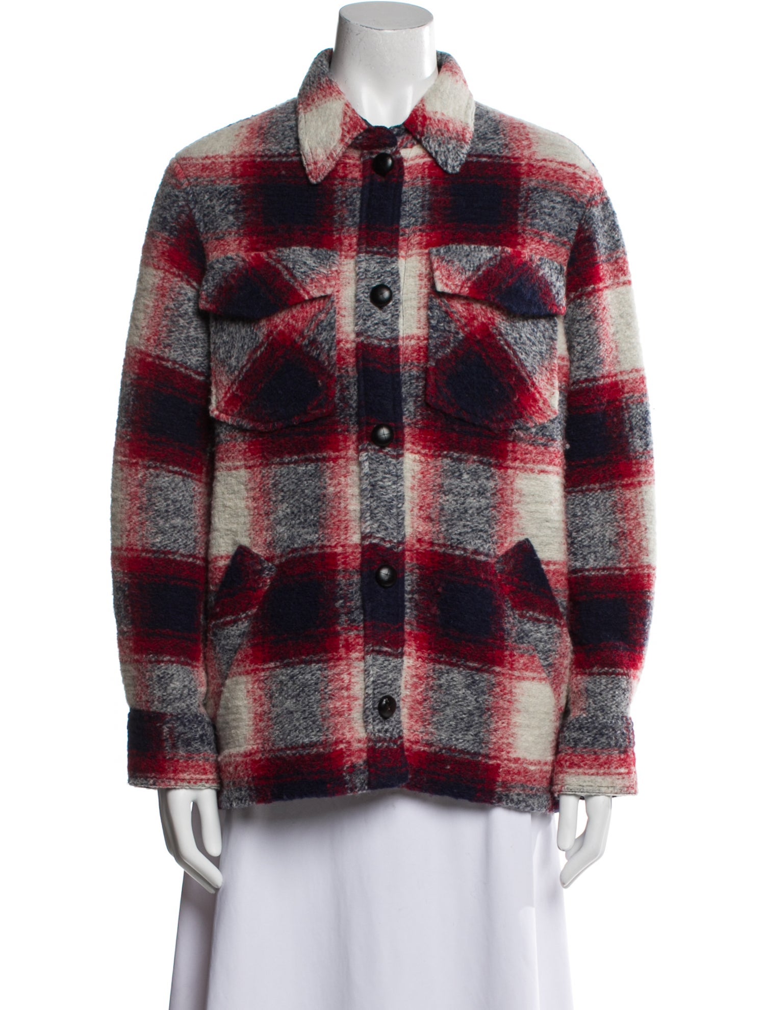 Étoile Isabel Marant Wool Plaid Print Jacket