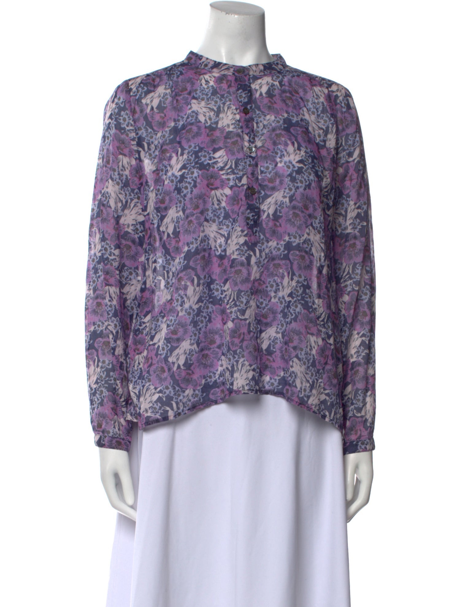 Étoile Isabel Marant Floral Print Mock Neck Blouse