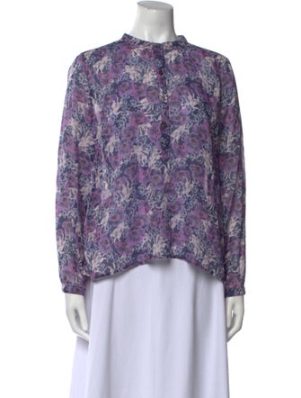 Étoile Isabel Marant Floral Print Mock Neck Blouse