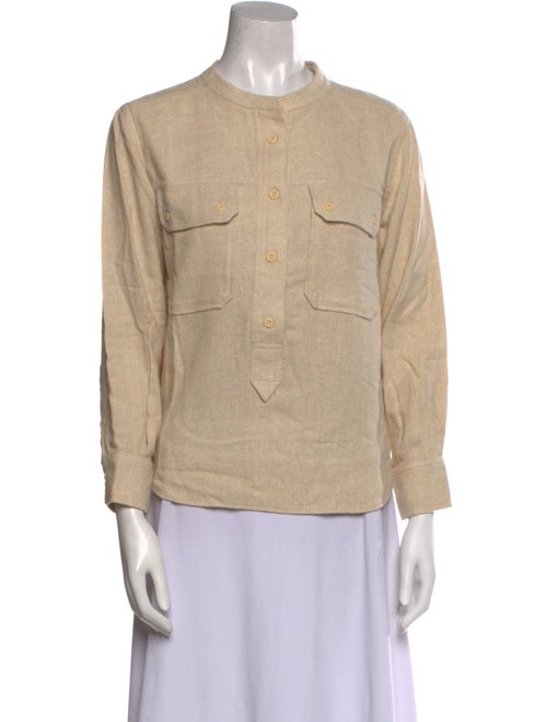 Étoile Isabel Marant Silk Mock Neck Button-Up Top