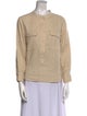 Étoile Isabel Marant Silk Mock Neck Button-Up Top
